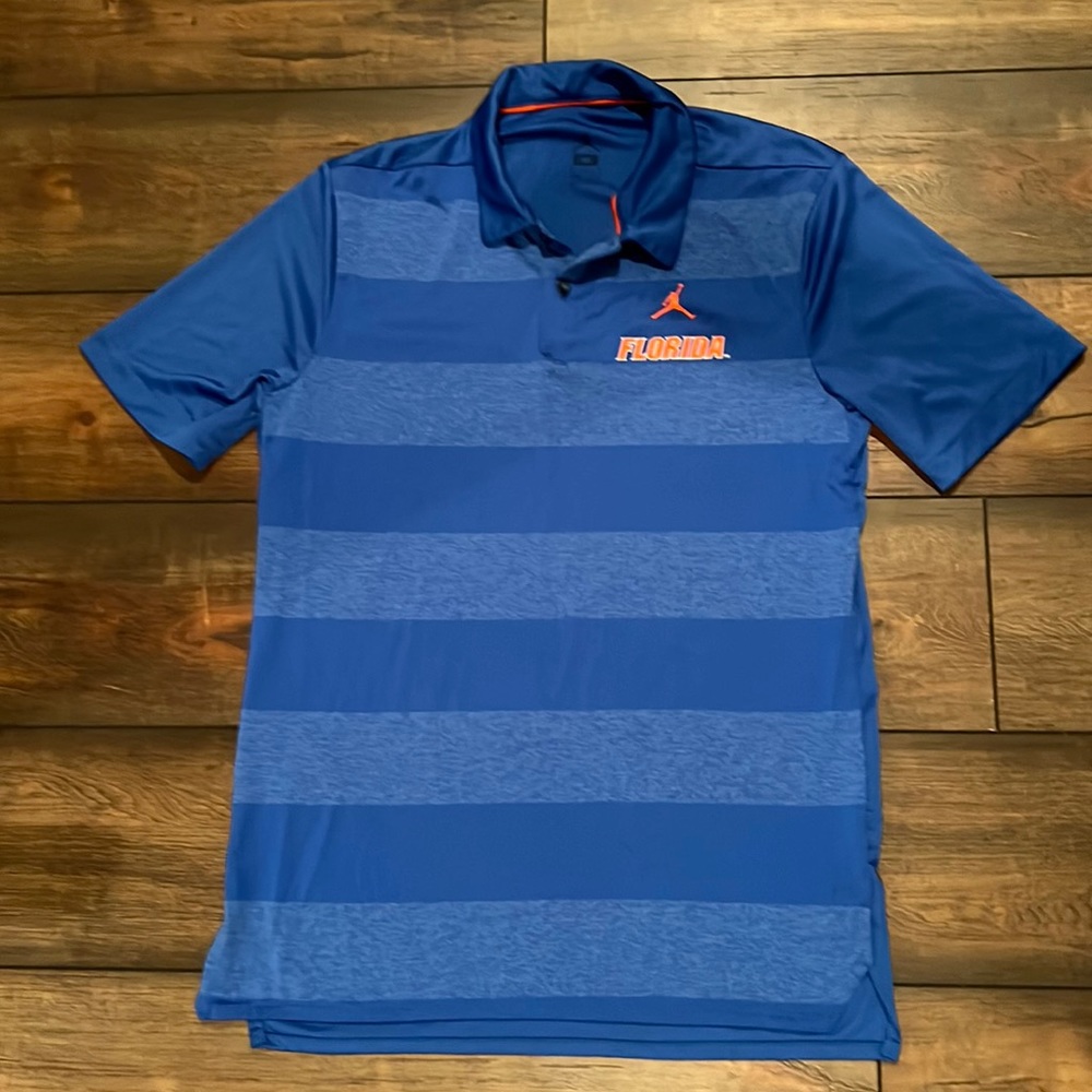 Jordan x University of Florida Game-day Polo Blue Striped Size Medium